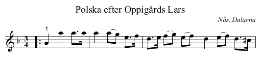 Polska efter Oppigårds Lars - staff notation