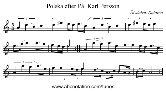 Polska efter Pål Karl Persson - staff notation