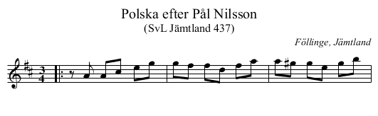 Polska efter Pål Nilsson - staff notation