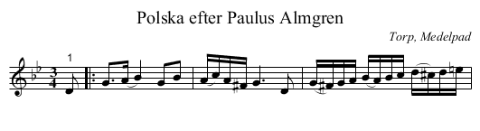 Polska efter Paulus Almgren - staff notation