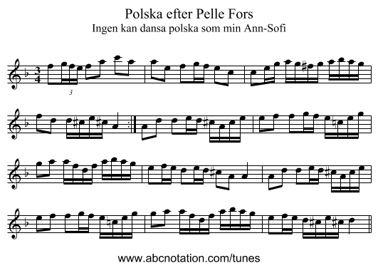Polska efter Pelle Fors - staff notation