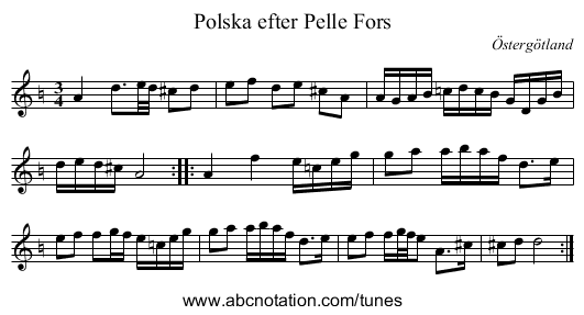 Polska efter Pelle Fors - staff notation