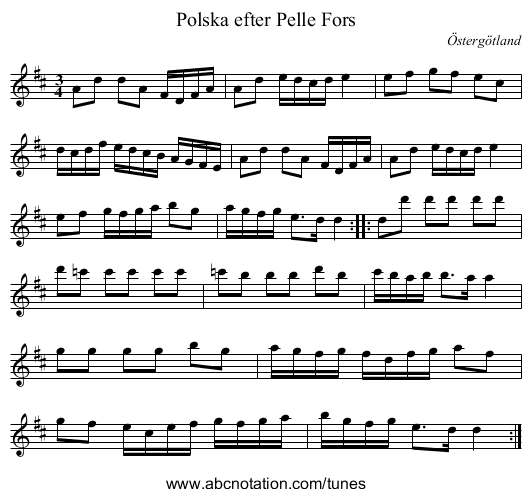 Polska efter Pelle Fors - staff notation