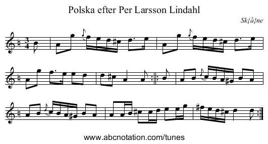 Polska efter Per Larsson Lindahl - staff notation