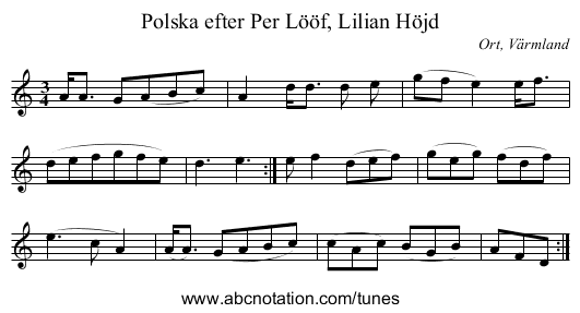 Polska efter Per Lööf, Lilian Höjd - staff notation