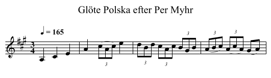 Polska efter Per Myhr, Glöte - staff notation