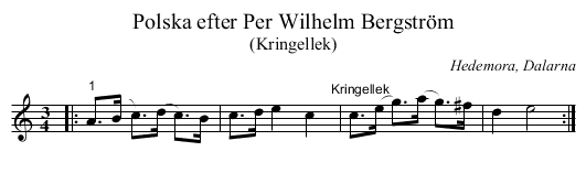 Polska efter Per Wilhelm Bergström - staff notation
