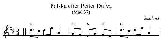 Polska efter Petter Dufva - staff notation