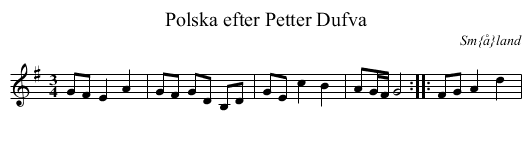 Polska efter Petter Dufva - staff notation