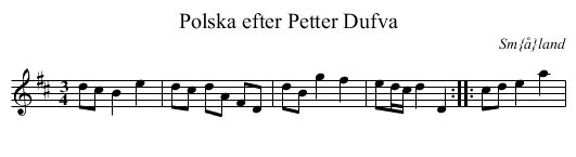 Polska efter Petter Dufva - staff notation