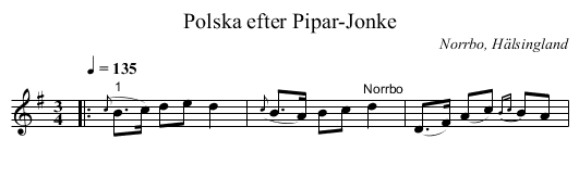 Polska efter Pipar-Jonke - staff notation