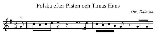 Polska efter Pisten och Timas Hans - staff notation