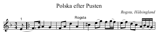 Polska efter Pusten - staff notation