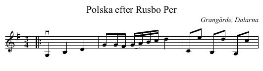 Polska efter Rusbo Per - staff notation