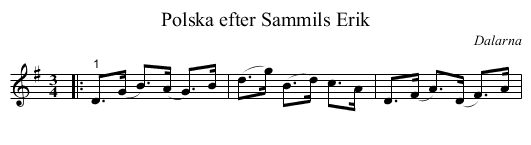 Polska efter Sammils Erik - staff notation