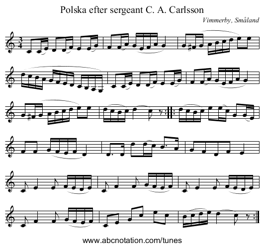 Polska efter sergeant C. A. Carlsson - staff notation