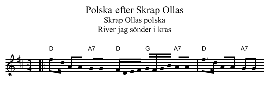 Polska efter Skrap Ollas - staff notation