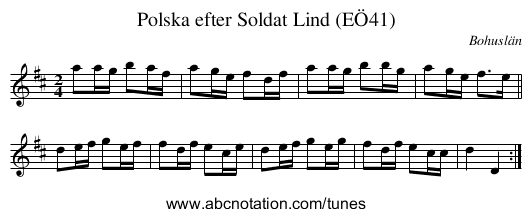 Polska efter Soldat Lind (EÖ41) - staff notation