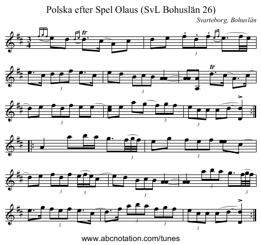 Polska efter Spel Olaus (SvL Bohuslän 26) - staff notation
