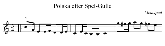 Polska efter Spel-Gulle - staff notation