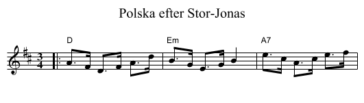 Polska efter Stor-Jonas - staff notation