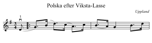 Polska efter Viksta-Lasse - staff notation