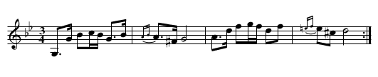 Polska efter Vilhelm Hedlund - staff notation