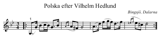 Polska efter Vilhelm Hedlund - staff notation