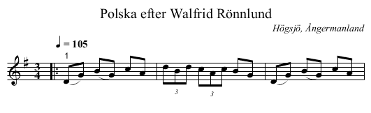 Polska efter Walfrid Rönnlund - staff notation