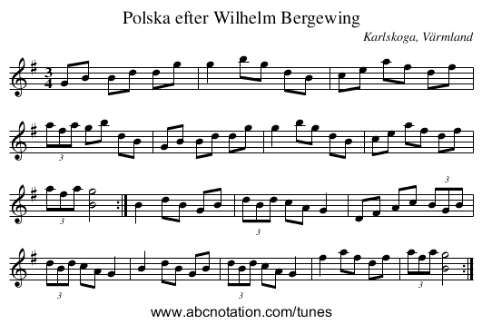 Polska efter Wilhelm Bergewing - staff notation