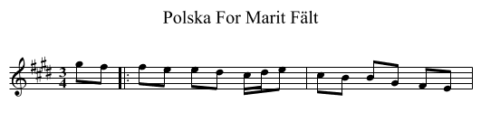 Polska For Marit Fält - staff notation