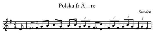 Polska fr Ã…re - staff notation