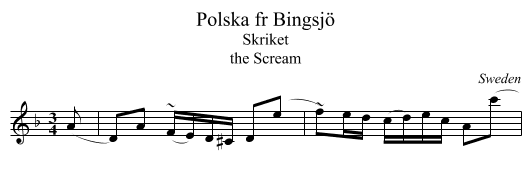 Polska fr Bingsjö - staff notation