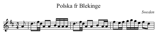 Polska fr Blekinge - staff notation
