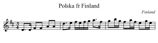 Polska fr Finland - staff notation