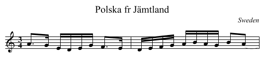 Polska fr Jämtland - staff notation