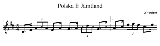 Polska fr Jämtland - staff notation
