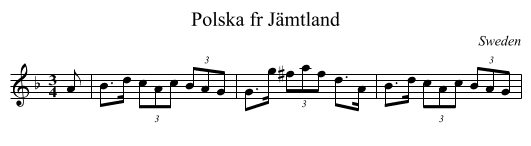 Polska fr Jämtland - staff notation