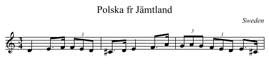 Polska fr Jämtland - staff notation