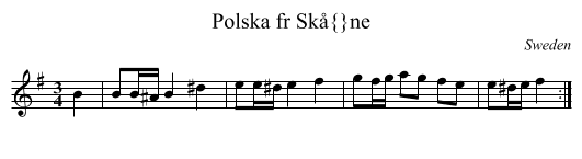 Polska fr Sk&aring;ne - staff notation