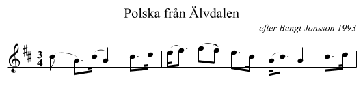 Polska fr&aring;n &Auml;lvdalen - staff notation