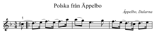 Polska från Äppelbo - staff notation