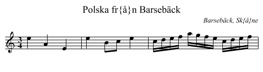 Polska fr&aring;n Barseb&auml;ck - staff notation