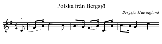 Polska från Bergsjö - staff notation