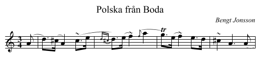 Polska fr&aring;n Boda - staff notation
