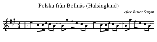 Polska fr&aring;n Bolln&auml;s (H&auml;lsingland) - staff notation