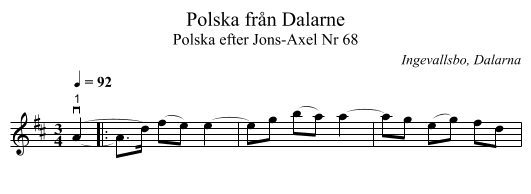 Polska från Dalarne - staff notation
