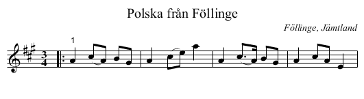 Polska från Föllinge - staff notation