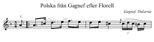 Polska från Gagnef efter Florell - staff notation
