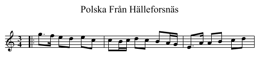 Polska Från Hälleforsnäs - staff notation